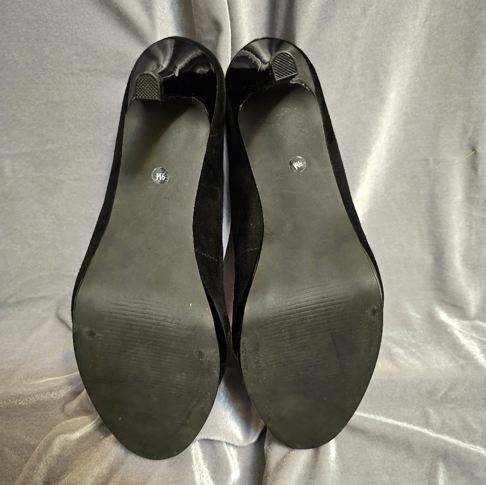 Alfani Vintage Suede Maryjane Platform Heels Shoes Pumps Patent Dress Sz 9M - Picture 9 of 10